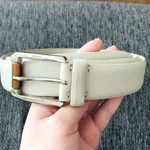 Authentic Brioni Beige Grained Italian Leather Belt